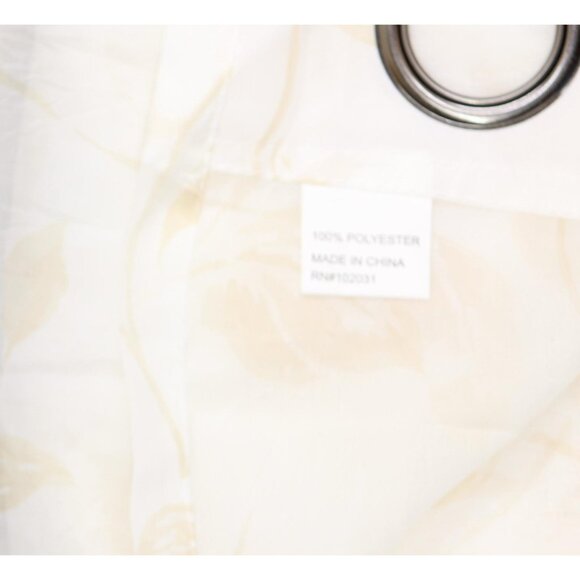 NEW Regal Home Print Grommet Sheer Single Curtain Panel Ivory Linen Brown 50x95 - Picture 7 of 9